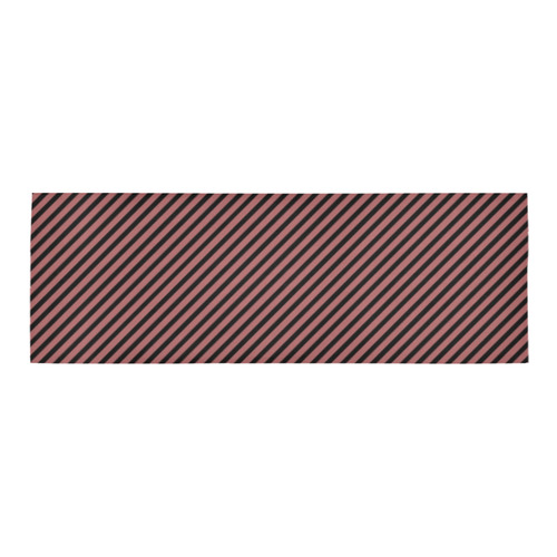 Dusty Cedar and Black Stripe Area Rug 9'6''x3'3''