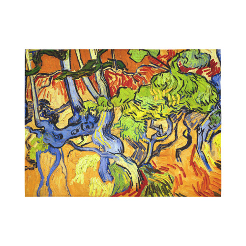 Van Gogh Tree Roots Undergrowth Cotton Linen Wall Tapestry 80"x 60"
