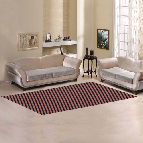 Dusty Cedar and Black Stripe Area Rug 9'6''x3'3''