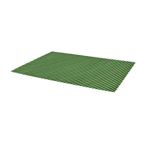 Green Flash and Black Stripe Area Rug 9'6''x3'3''