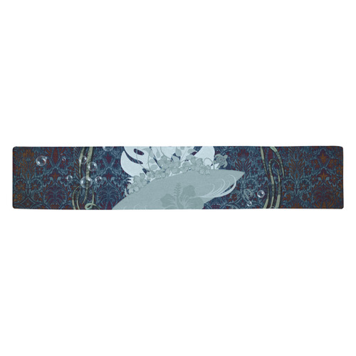 Sport surfboard and flowers Table Runner 14x72 inch