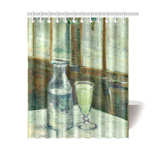 Van Gogh Cafe Table with Absinthe Shower Curtain 60"x72"
