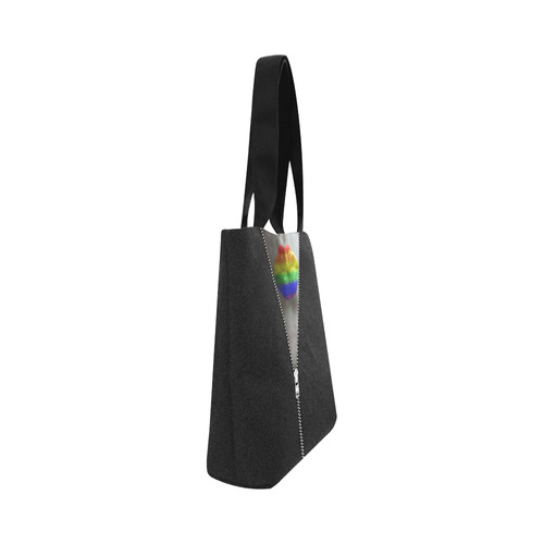 ZIPPER RAINBOW KISS LIPS Canvas Tote Bag (Model 1657)