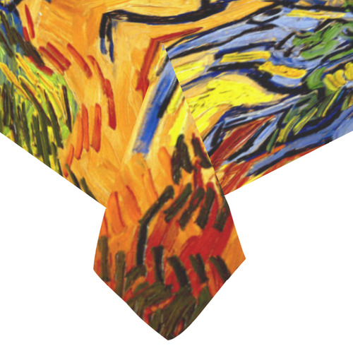 Van Gogh Tree Roots Undergrowth Cotton Linen Tablecloth 60"x 104"