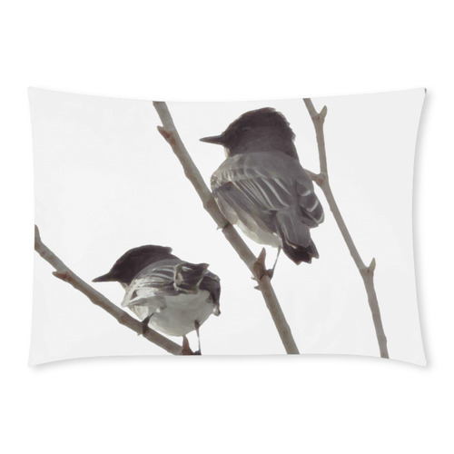 Winter Birds Custom Rectangle Pillow Case 20x30 (One Side)