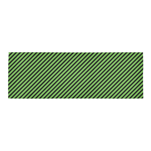 Green Flash and Black Stripe Area Rug 9'6''x3'3''