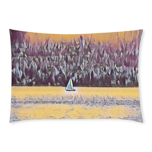 Boat at sunset Custom Rectangle Pillow Case 20x30 (One Side)