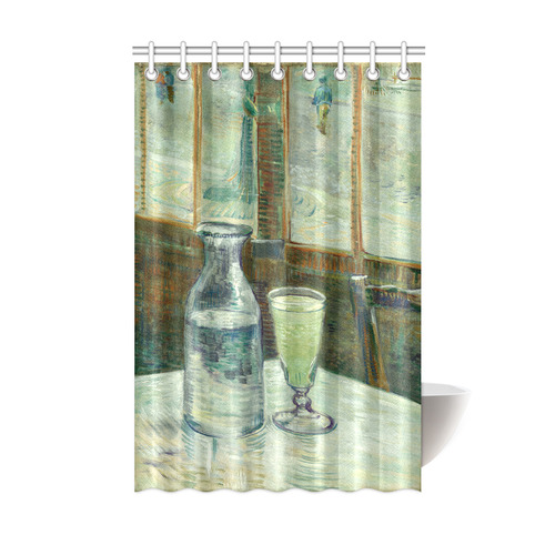 Van Gogh Cafe Table with Absinthe Shower Curtain 48"x72"