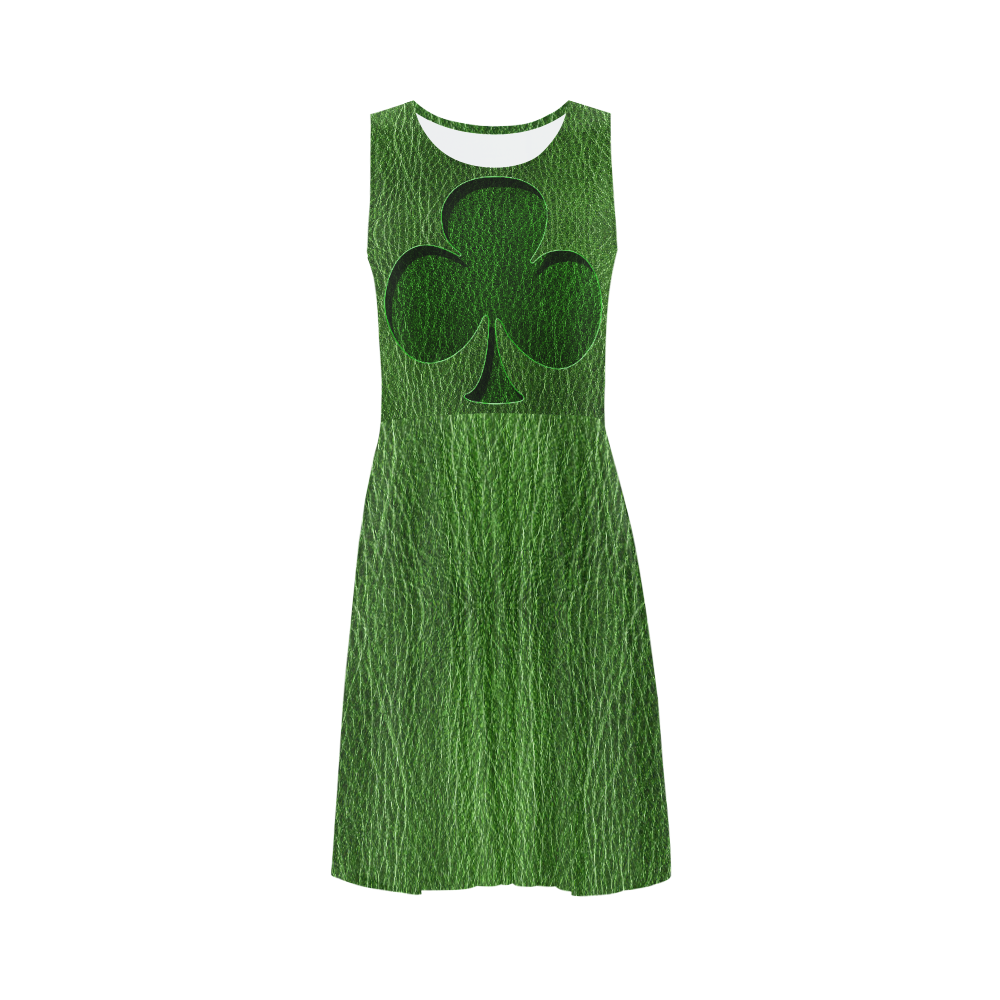 LeatherLook Irish Clover Sleeveless Ice Skater Dress (D19) ID D1234958