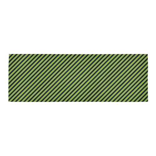 Greenery and Black Stripe Area Rug 9'6''x3'3''