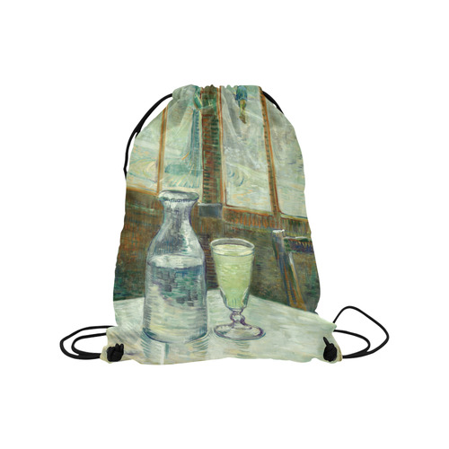 Van Gogh Cafe Table with Absinthe Medium Drawstring Bag Model 1604 (Twin Sides) 13.8"(W) * 18.1"(H)