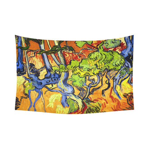 Van Gogh Tree Roots Undergrowth Cotton Linen Wall Tapestry 90"x 60"