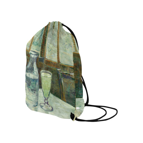 Van Gogh Cafe Table with Absinthe Large Drawstring Bag Model 1604 (Twin Sides)  16.5"(W) * 19.3"(H)