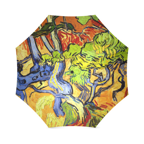 Van Gogh Tree Roots Undergrowth Foldable Umbrella (Model U01)