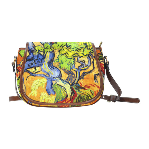 Van Gogh Tree Roots Undergrowth Saddle Bag/Small (Model 1649) Full Customization