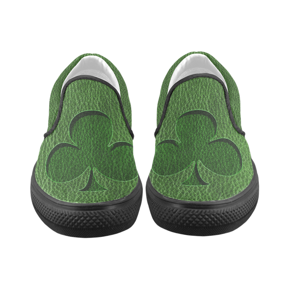 LeatherLook Irish Clover Men's Unusual Slipon Canvas Shoes (Model 019