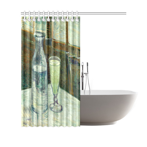 Van Gogh Cafe Table with Absinthe Detail Shower Curtain 69"x70"