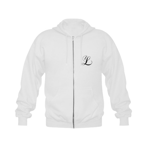 Alphabet L - Jera Nour Gildan Full Zip Hooded Sweatshirt (Model H02)