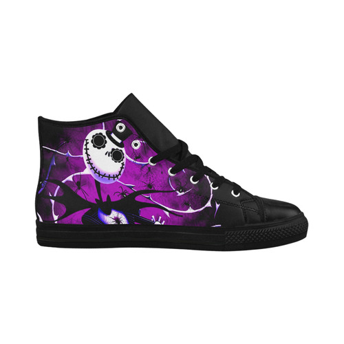 Jack Skellington Aquila High Top Microfiber Leather Women's Shoes (Model 032)