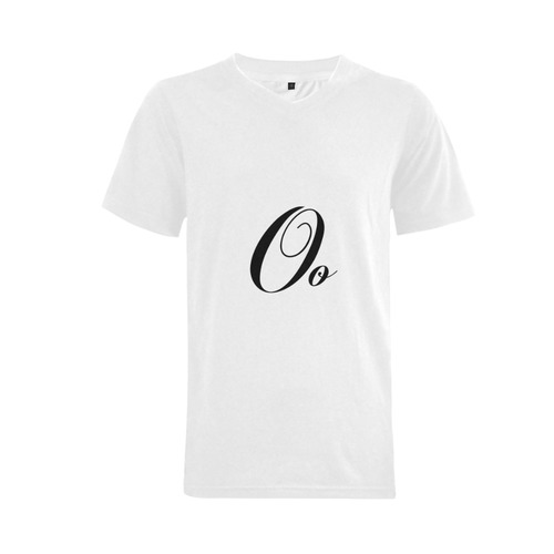Alphabet O - Jera Nour Men's V-Neck T-shirt (USA Size) (Model T10)