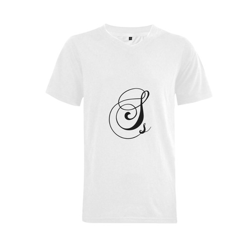 Alphabet S - Jera Nour Men's V-Neck T-shirt  Big Size(USA Size) (Model T10)