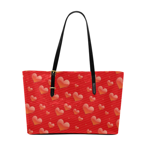 Red Hearts Valentine I Love You Euramerican Tote Bag/Large (Model 1656)