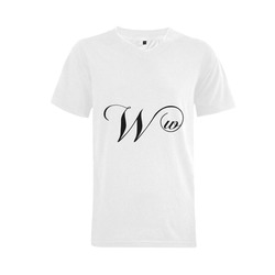 Alphabet W - Jera Nour Men's V-Neck T-shirt Big Size(USA Size) (Model T10)