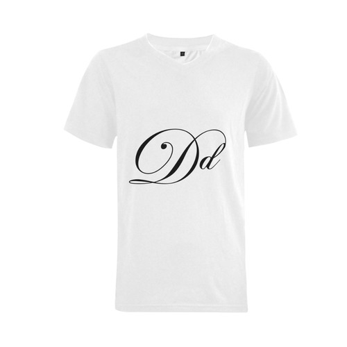 Alphabet D - Jera Nour Men's V-Neck T-shirt  Big Size(USA Size) (Model T10)