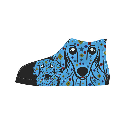 Doggy doodled bob Aquila High Top Microfiber Leather Women's Shoes (Model 032)