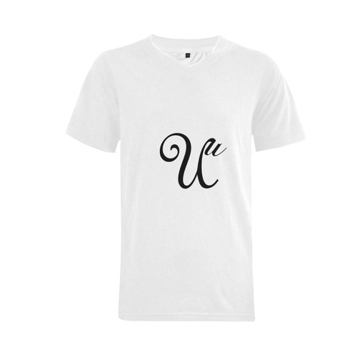 Alphabet U - Jera Nour Men's V-Neck T-shirt (USA Size) (Model T10)