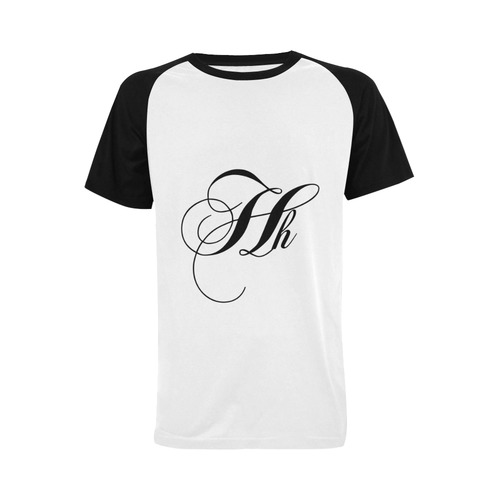 Alphabet H - Jera Nour Men's Raglan T-shirt (USA Size) (Model T11)