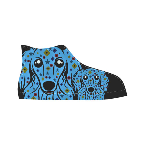 Doggy doodled bob Aquila High Top Microfiber Leather Women's Shoes (Model 032)