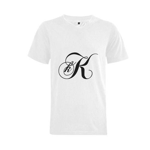 Alphabet K - Jera Nour Men's V-Neck T-shirt (USA Size) (Model T10)