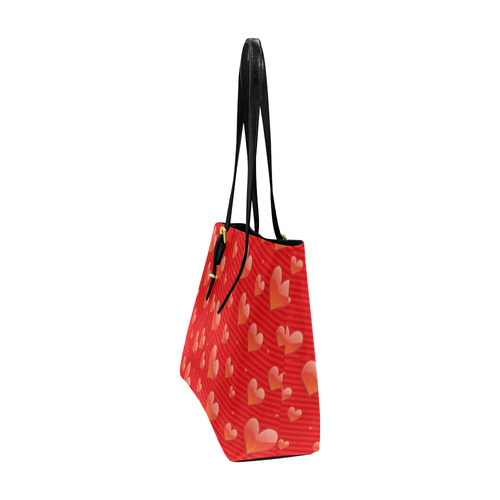 Red Hearts Valentine I Love You Euramerican Tote Bag/Large (Model 1656)