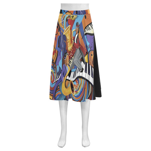 Jazzy crepe skirt Mnemosyne Women's Crepe Skirt (Model D16)