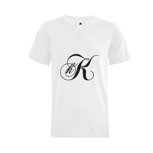 Alphabet K - Jera Nour Men's V-Neck T-shirt  Big Size(USA Size) (Model T10)