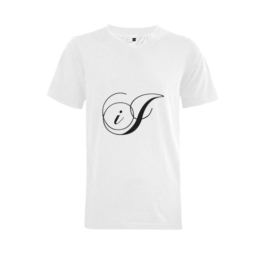 Alphabet I - Jera Nour Men's V-Neck T-shirt  Big Size(USA Size) (Model T10)