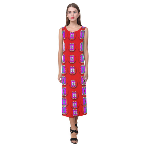 May be a cartoon on red Phaedra Sleeveless Open Fork Long Dress (Model D08)