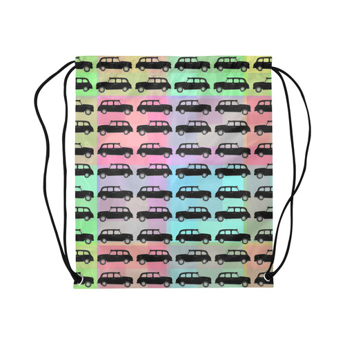 London Taxi Cab Pattern Large Drawstring Bag Model 1604 (Twin Sides)  16.5"(W) * 19.3"(H)