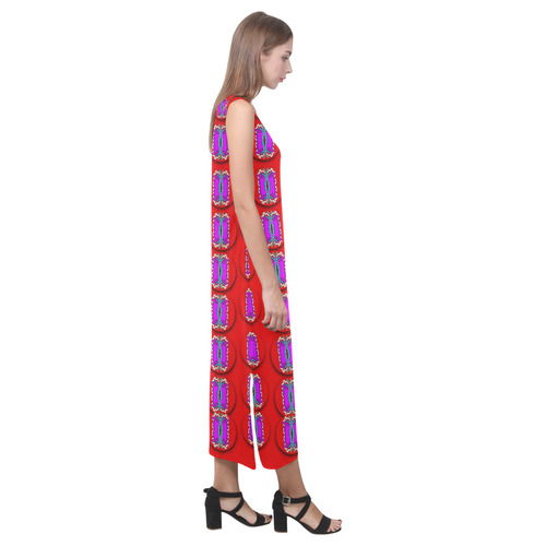 May be a cartoon on red Phaedra Sleeveless Open Fork Long Dress (Model D08)