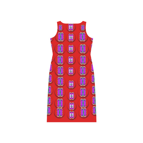 May be a cartoon on red Phaedra Sleeveless Open Fork Long Dress (Model D08)