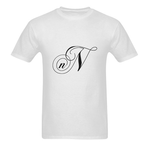 Alphabet N - Jera Nour Men's T-Shirt in USA Size (Two Sides Printing)