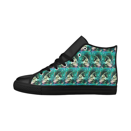 Bride of Frankenstein Aquila High Top Microfiber Leather Women's Shoes (Model 032)