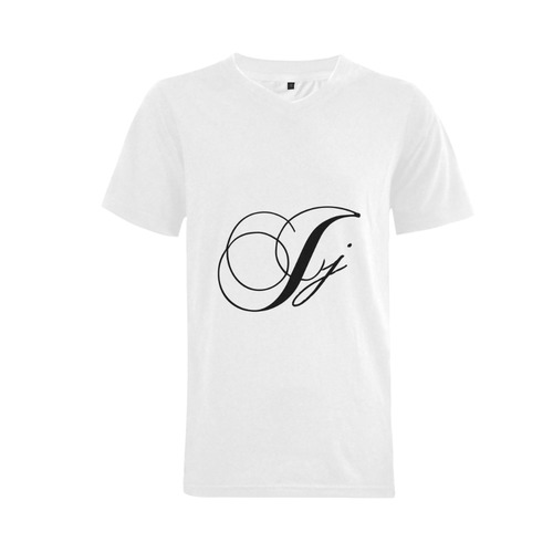 Alphabet J - Jera Nour Men's V-Neck T-shirt (USA Size) (Model T10)