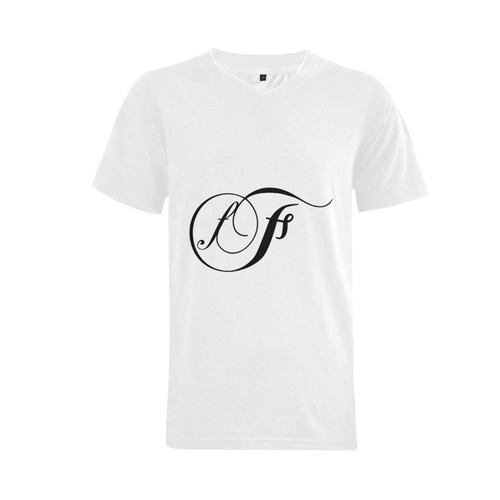 Alphabet F - Jera Nour Men's V-Neck T-shirt (USA Size) (Model T10)
