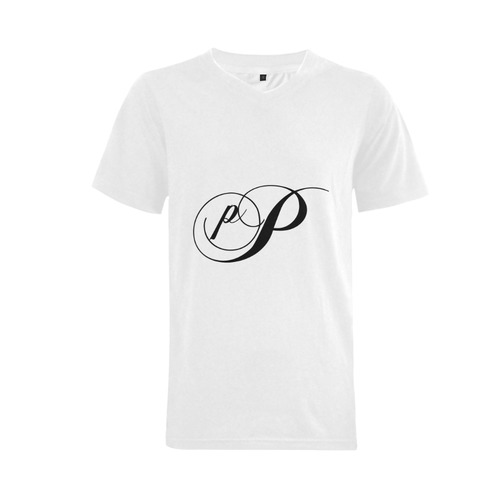 Alphabet P - Jera Nour Men's V-Neck T-shirt (USA Size) (Model T10)