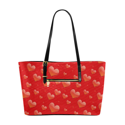 Red Hearts Valentine I Love You Euramerican Tote Bag/Large (Model 1656)