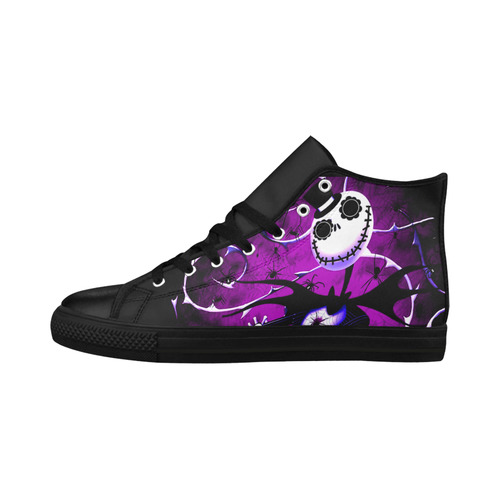 Jack Skellington Aquila High Top Microfiber Leather Women's Shoes (Model 032)