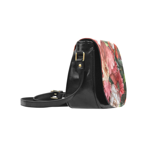 Beautiful Abstract Floral Pattern Classic Saddle Bag/Small (Model 1648)