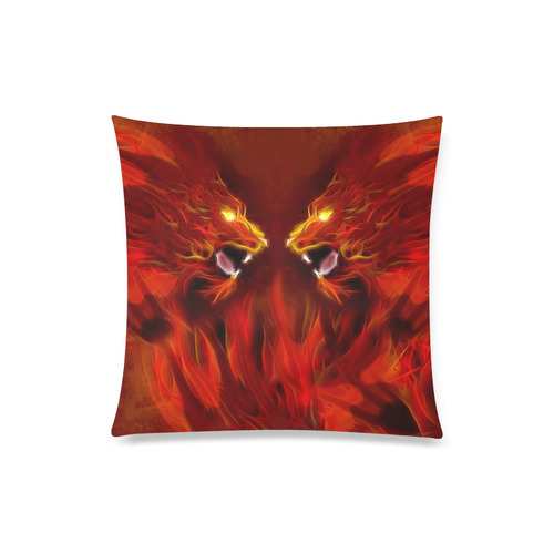 Fire Head Lions in Love ;-) Custom Zippered Pillow Case 20"x20"(Twin Sides)